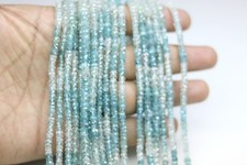 AAA  Natural Blue Zircon shaded Rondelle Beads 5 mm 13 inch