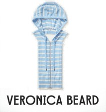 VERONICA BEARD Dickey Jacket Insert Womens Blue Cashmere HOODIE stripe NWT