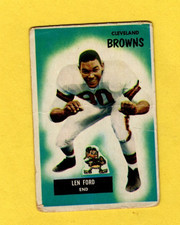 1955 Bowman Len Ford Rookie 14 Cleveland Browns Gvg- Free Shipping