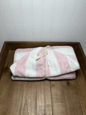 Pottery Barn Kids Rugby Stripe Kid Hooded Towel ~ Light Pink ~ 50” x 25”