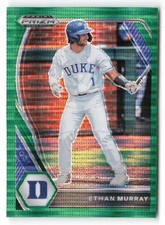 2021 Panini Prizm Draft Picks #PDP147 Ethan Murray Green Pulsar Prizm Duke