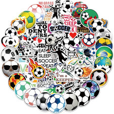 100PCS Vinyl Waterproof Soccer Stickers for Scrapbooking and Water Bottles