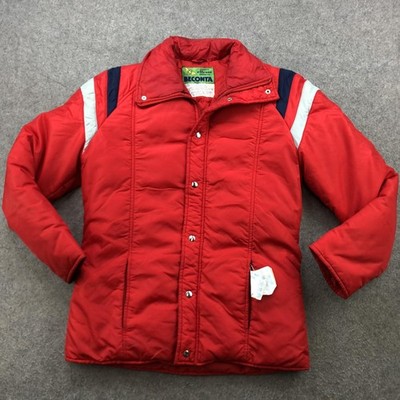 VINTAGE ellesse Beconta Jacket Mens Large Red White Navy Down Ski Puffer 80s
