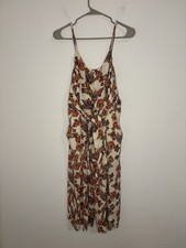 Free People Hot Tropics Jumpsuit Romper Wide Leg Crop Floral Tropical Summer Sz4
