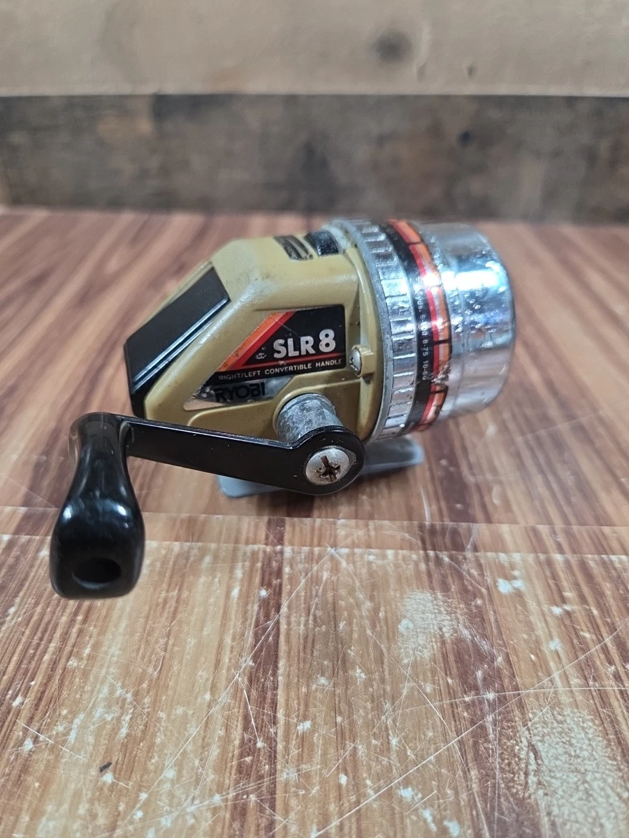 Vintage Ryobi SLR8 fishing reel made in Japan right left