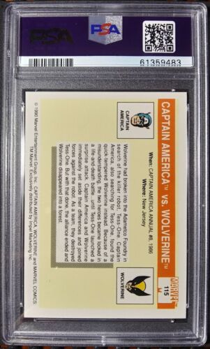 1990 Impel Marvel Universe Famous Battle #115 Captain America Vs Wolverine PSA 8 - Picture 4 of 12
