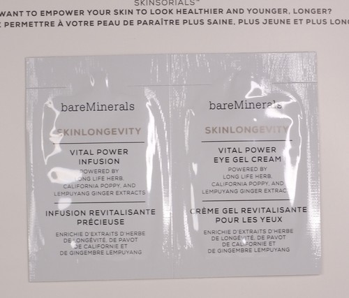 5x bareMinerals SkinLongevity Vital Power Infusion Serum Eye Gel Samples Travel - Picture 4 of 5