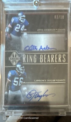 2017 Majestic Ring Bearers OTIS ANDERSON/LAWRENCE TAYLOR Dual Auto #2/10 & /75
