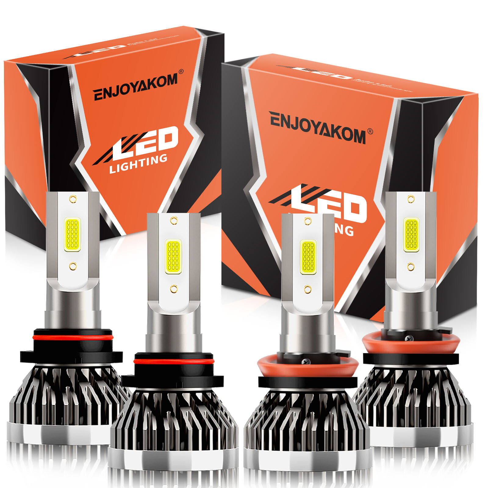 For GMC Sierra 2007-2013 9005 H11 LED Headlight Bulbs High Low Beam Combo Kit