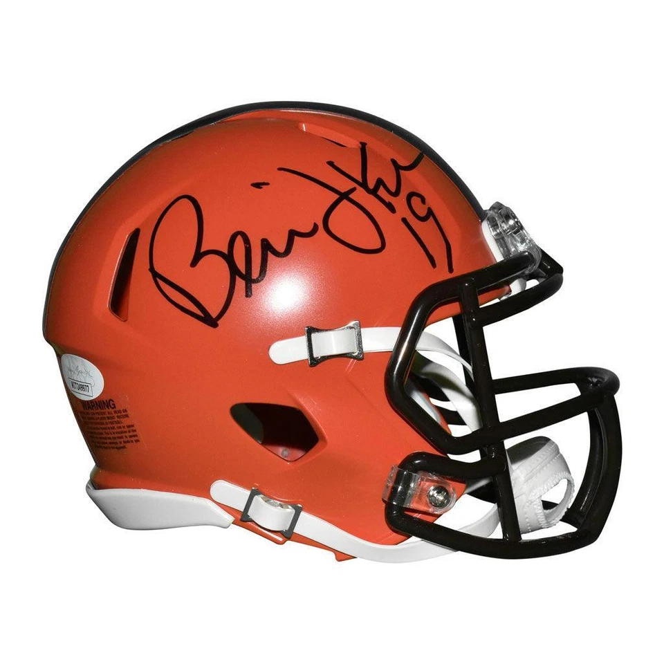 Mini réplica de casco de fútbol americano naranja firmado por Bernie Kosar Cleveland Browns Speed ( Foto 4 de 4