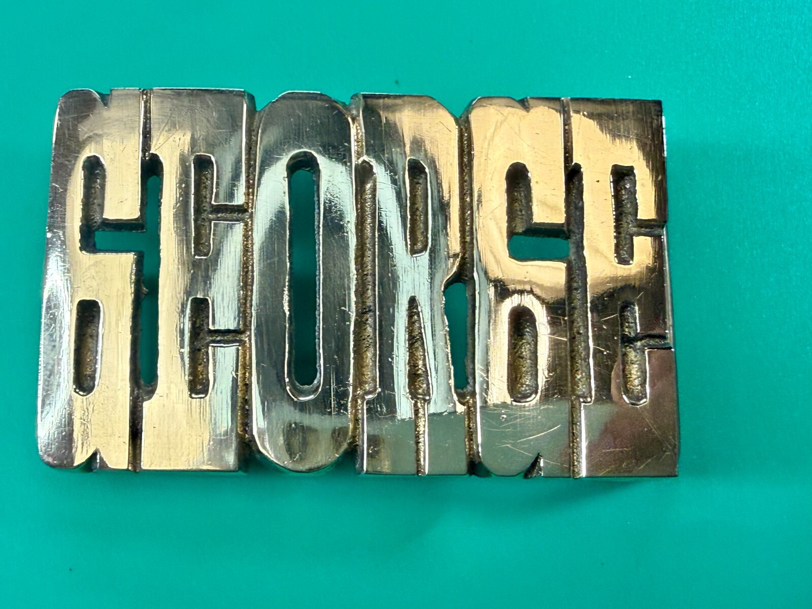 Custom Name GEORGE Block Letter Solid Brass Vinta… - image 14
