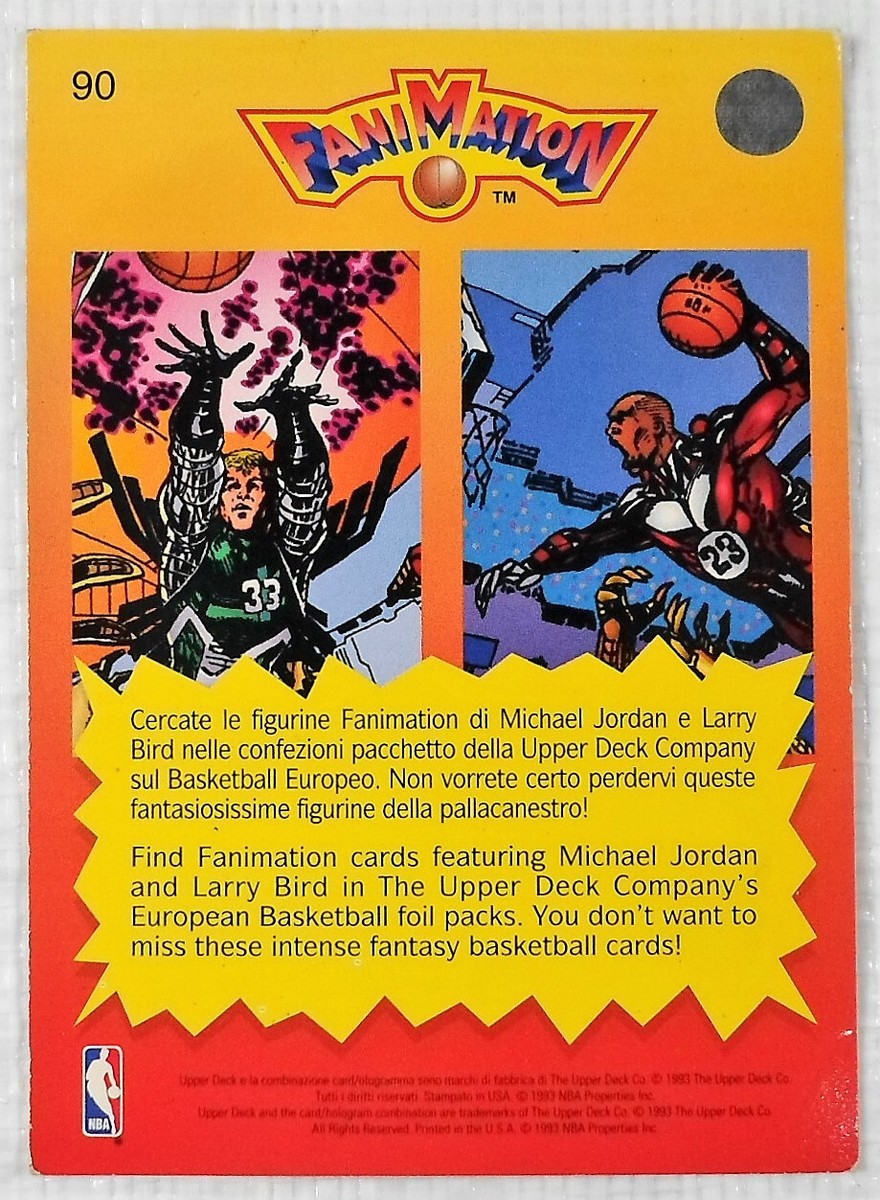 NBA UPPER DECK 92/93 #90 FANIMATION MICHAEL JORDAN LARRY BIRD
