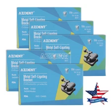 5X AZDENT Dental Brackets Braces Self Ligating Roth.022 Hooks 345&Buccal Tube