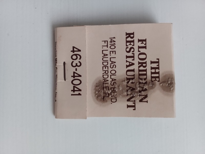 The Floridian restaurant fort Lauderdale matchbook vintage