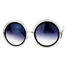 Womens Designer Fashion Sunglasses Plastic/Metal Wired Round Frame