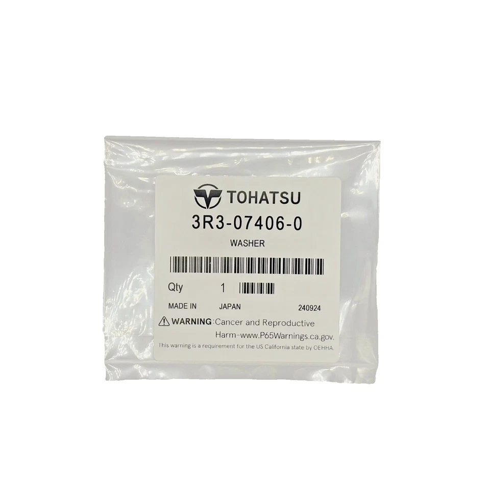 Junta de arandela de tornillo de drenaje de aceite fueraborda Tohatsu Nissan Mercury 3R3-07406-0 OEM Foto 2 de 2