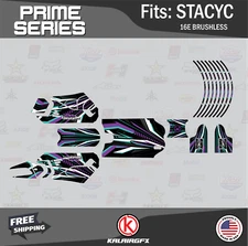 Graphics Kit for STACYC 16E Brushless Electric Bi (All Years)  Prime-teal-purple