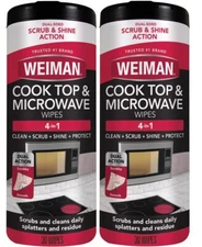 Glass Cooktop and Microwave Wipes - 2 Pack - Cleaner for Daily Use Profession...