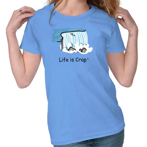 Life Crap Canoe Waterfall Falling Unlucky Womens Top Junior Graphic Tee - 第 8/9 張圖片