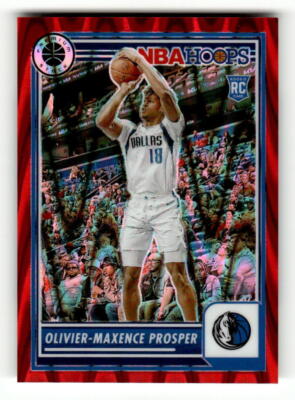 2023-24 Hoops Premium Stock Red Seismic #103 Olivier-Maxence Prosper RC /199 Mav