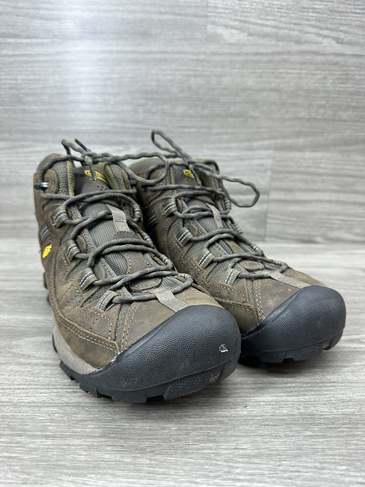 KEEN stivali impermeabili asciutti da uomo taglia 8 marroni in pelle escursionismo all'aperto 1017346