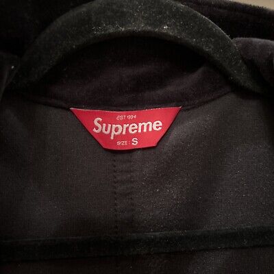 Supreme Grid Taping Velour Full Zippered Jacket - Black Supreme Grid Taping Velour Full Zippered Jacket - Black