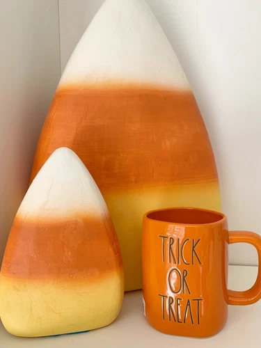 Rae Dunn Halloween Mug, Trick or Treat Double Sided, Jack O'Lantern Face, Orange