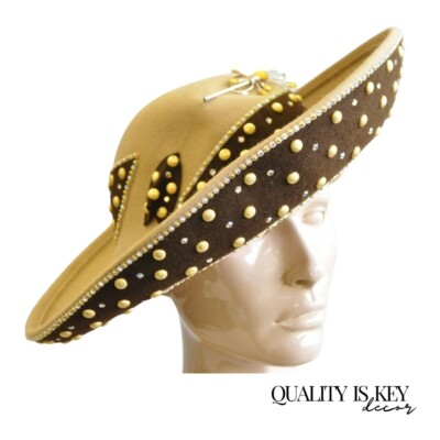 Vintage Gold Jack McConnell hat VINTAGE JACK McCONNELL Gold Straw HAT | eBay main image 4