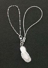 925 Silver White Enamel Sandal Crystal Cell Phone Charm Strap Christmas Gift