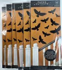 6 Paper Cutouts Crows Fall Decor Packs 72 Total W Adhesive Halloween Crafts