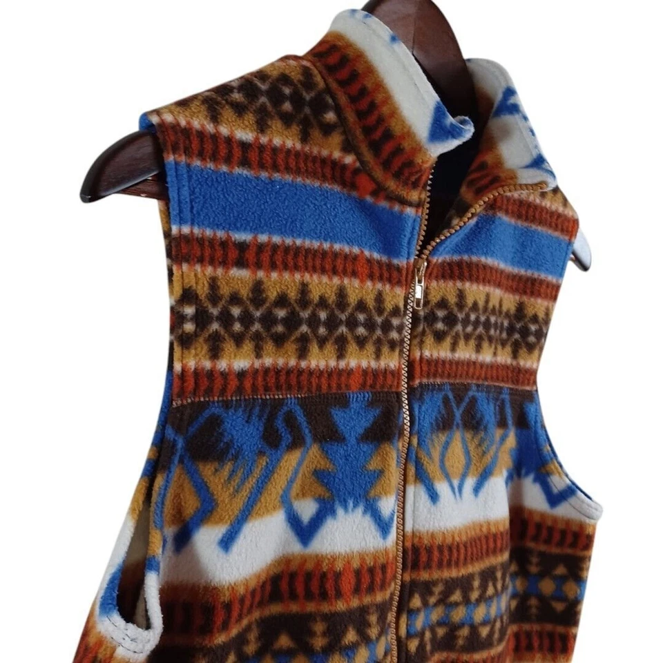 Chaleco polar azteca Denim & Co S | Western Y2K Cabincore Rodeo | Capa para niña caballo Foto 4 de 4