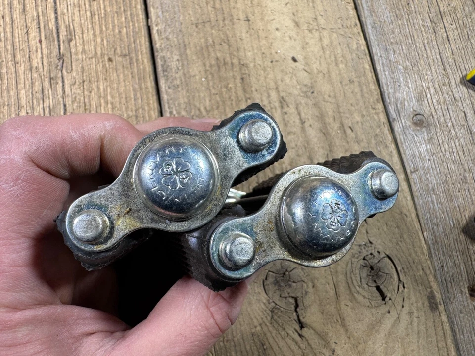 Pedales de triciclo de colección 9/16 NOS 2,5” pulgadas bloque goma Alemania bicicleta cottered Foto 4 de 4