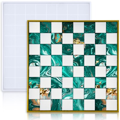 #ad Chess Board Mold Resin Casting 12.4quot;x12.4quot; Soft Silicone 3D Art DIY Crafts $13.95