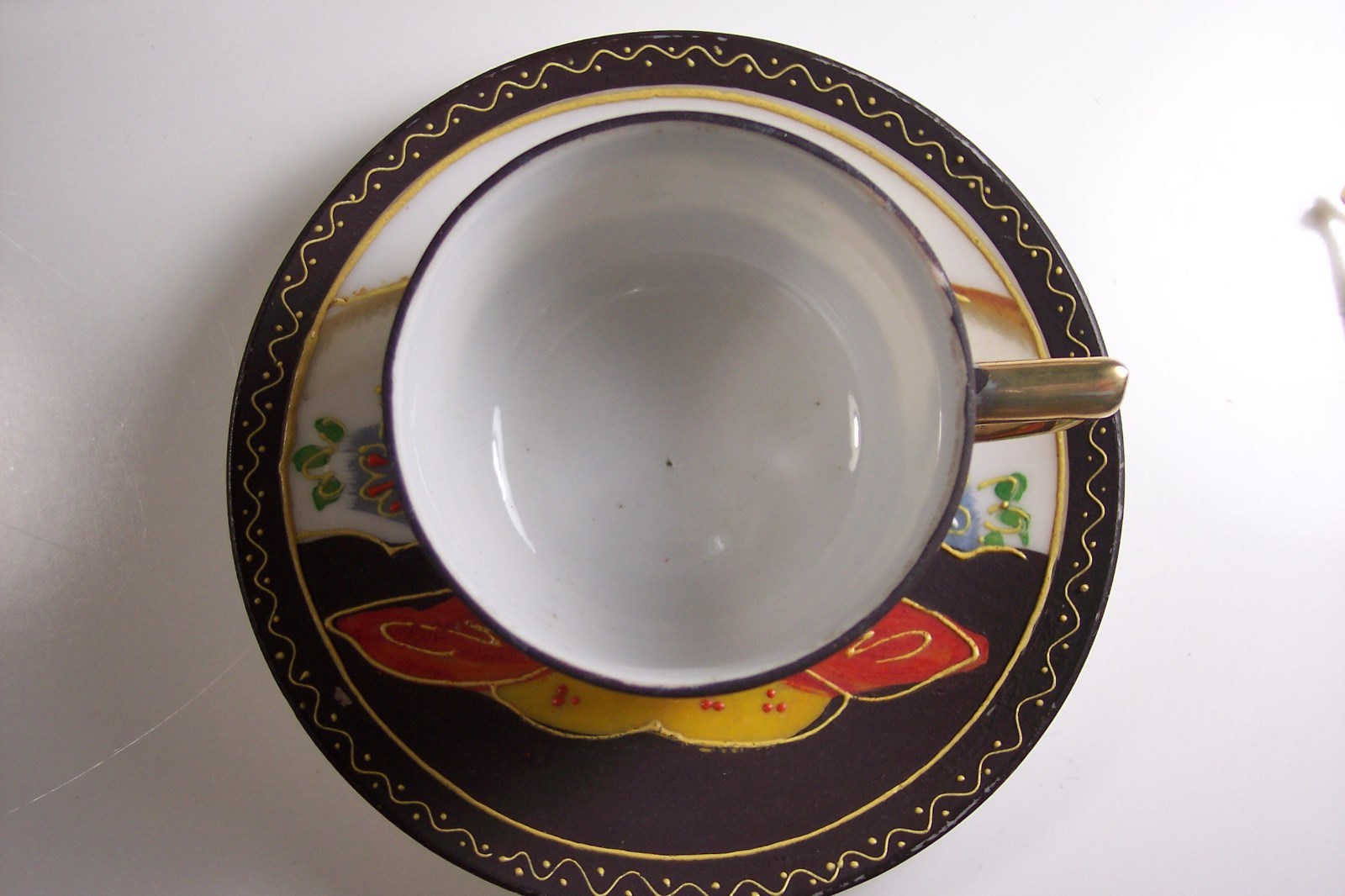 Occupied Japan Demitasse Mini Cup and Saucer Satsuma Style China