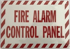 FIRE Alarm Control Panel Sign-Reflective   White,Aluminum 7X10 -REF24-1027