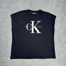 CALVIN KLEIN Herren T-Shirt Small Relaxed Logo Classic Oversize 21913 Schwarz