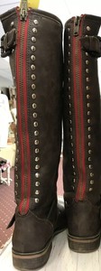 boots with red zipper down the back