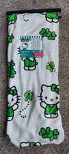 Hello Kitty St Patrick White/green Plush Throw Blanket