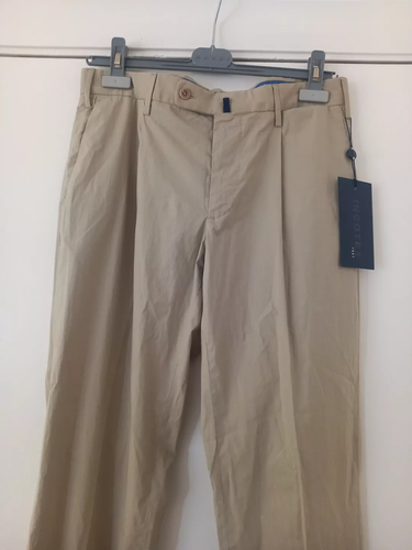 New Incotex Pleat Front, Slim Fit, High Comfort Chinos Trousers- 48 IT - Picture 2 of 14