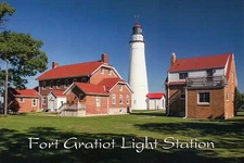 Fort Gratiot Light Station Michigan, Lake Huron, Great Lakes Lighthouse Postcard