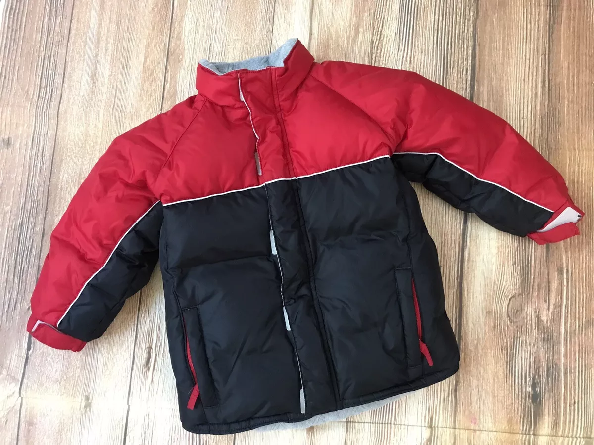 Gap Boys Warmest Down Jacket Zip Sz 4 Fleece Lined Red/black EUC | eBay