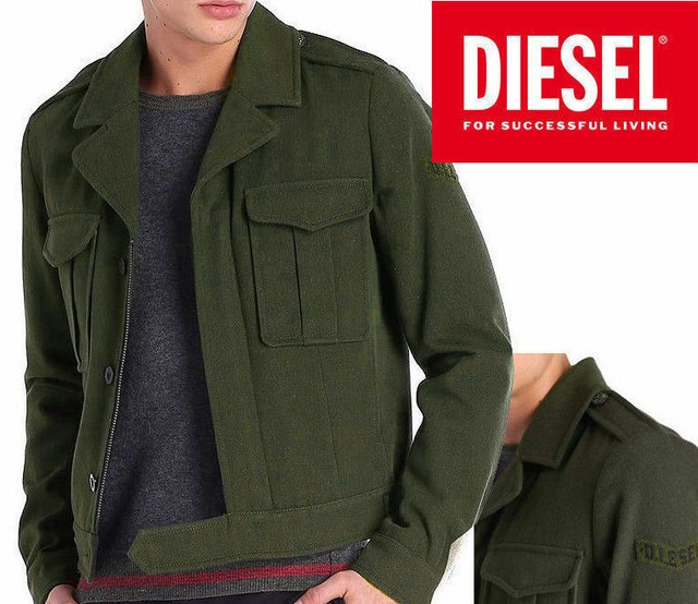 Diesel Military Jacket Wool Blend US Army Ike WWII Vintage Design on