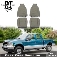 Front Left Right Bottom Top Seat Cover For 2002-2007 Ford F250 F350 Leather Gray