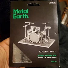 Metal Earth 3D Laser Cut Steel Model Kit Drum Set Toy Gift