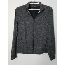 Outdoor Voices Womens Jacket Small L/S Black White Breathable Lightweight