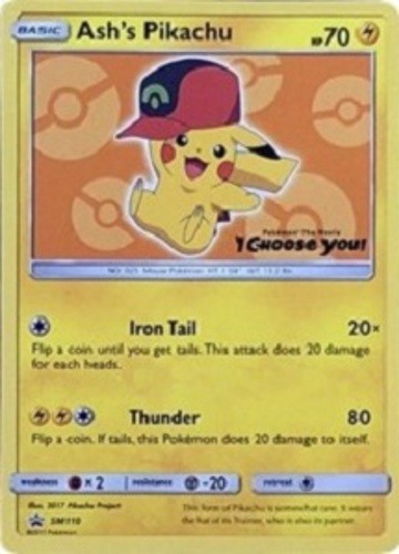 Lightly Played Ash's Pikachu - SM110 - SM Black Star Promo Pokemon SM Promos