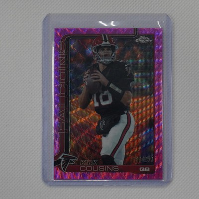 2025 Topps Chrome #13 Kirk Cousins Pink Wave Refractor #/250 Atlanta Falcons SN