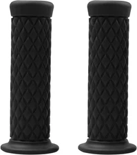 Motorcycle Hand Grips, Non Slip Rubber Bar for 7/8" 22mm/24mm Handles, Black 