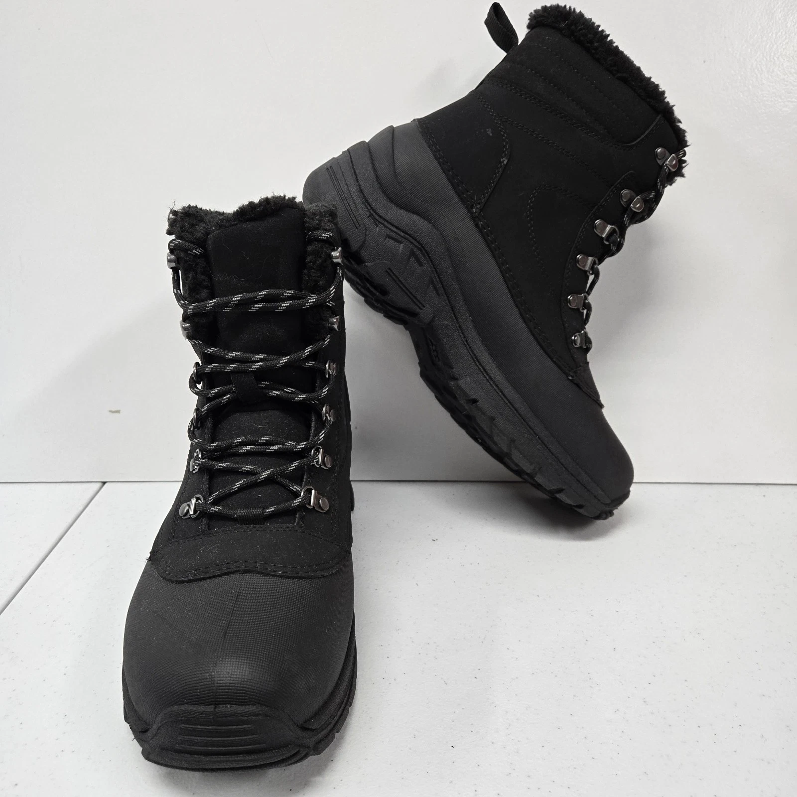 New Men’s All In Motion Snow Boots Black Size 10 Thermolite Waterproof