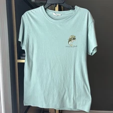 Simply Southern Pale Green Merican Dude Fish Short Sleeve T Shirt Size Small